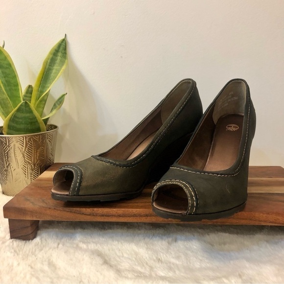 Timberland Metallic Bronze Peep Toe Wedge - Picture 2 of 10